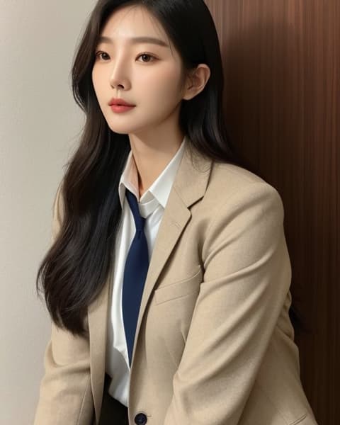 곰상 댄디·단정형 30대 후반 아내 전신