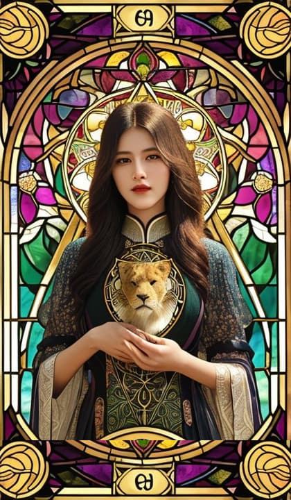 힘 타로카드 일러스트